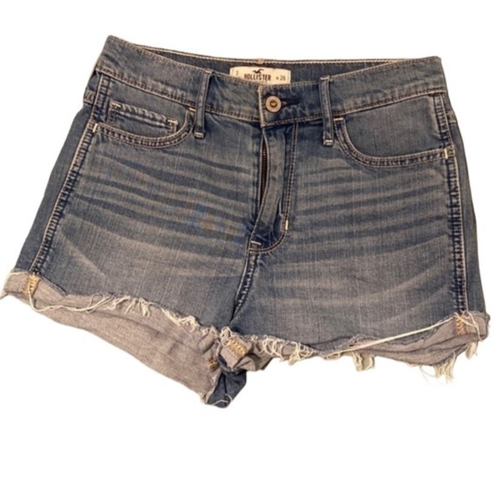 Hollister Women's Size 26 High Rise Distressed Jean Mini Shorts Denim